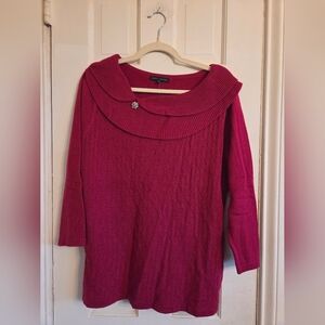 Napa Valley Fuchsia Sweater with Stylish Collar